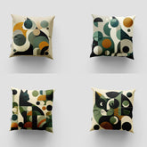 Abstract Geometric Cat Pattern Cushion Cover Pack of 4